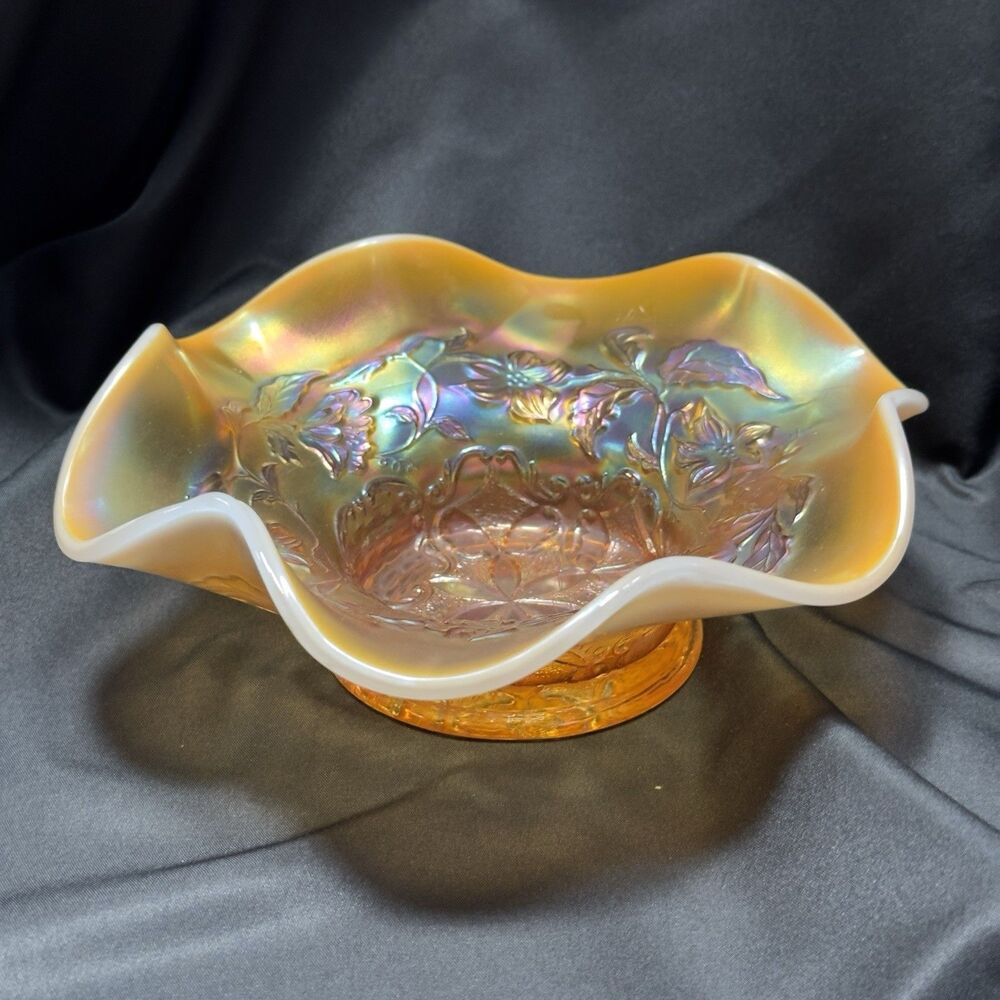 Marigold Peach Amber Carnival Wavy Bowl Dugan Dogwood Westmoreland
